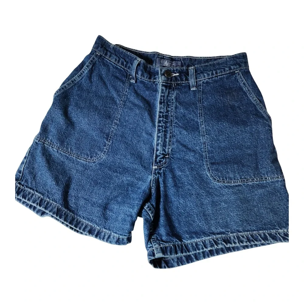 Wrangler For Women High Waisted Denim Shorts Blue Medium Wash Vintage Size 8 Avg